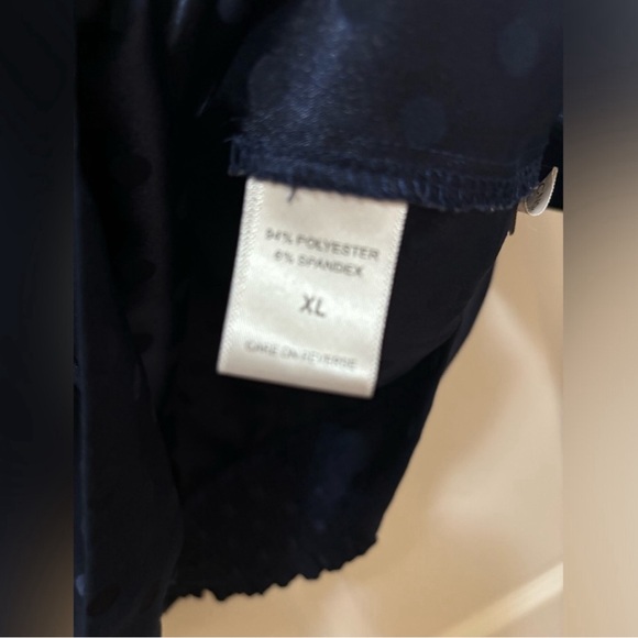 New York & Company dot print top blouse Navy XL - Picture 4 of 4